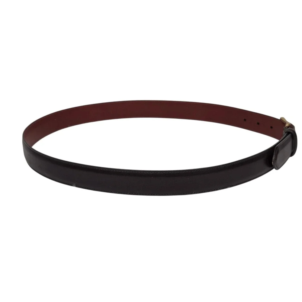 Vintage 90s Coach Belt Mens 38 Brown Burnished Cowhide Brass 5950 G1 Leather